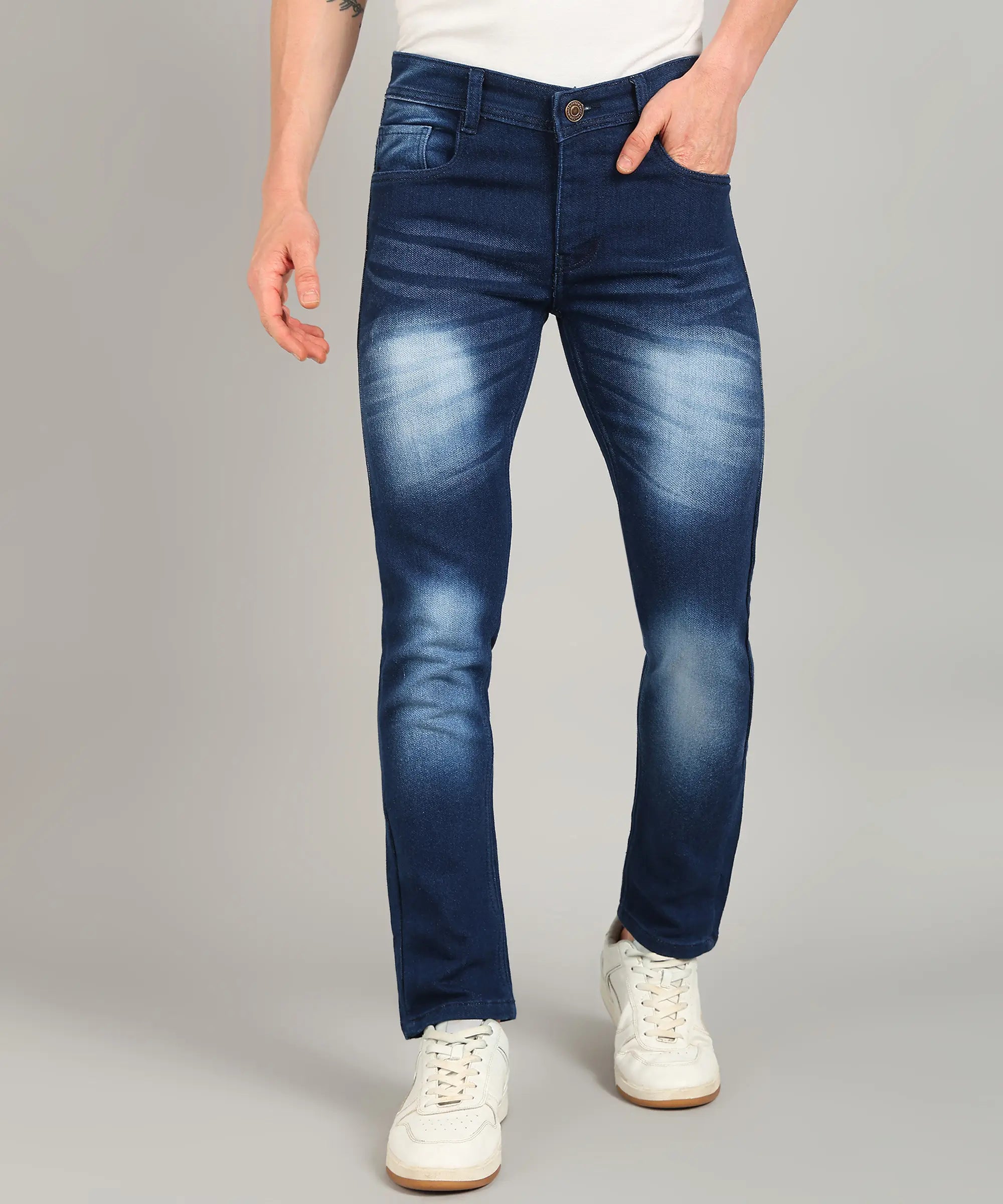 Fashionistaa  Relaxed Fit Men Blue Spray Jeans