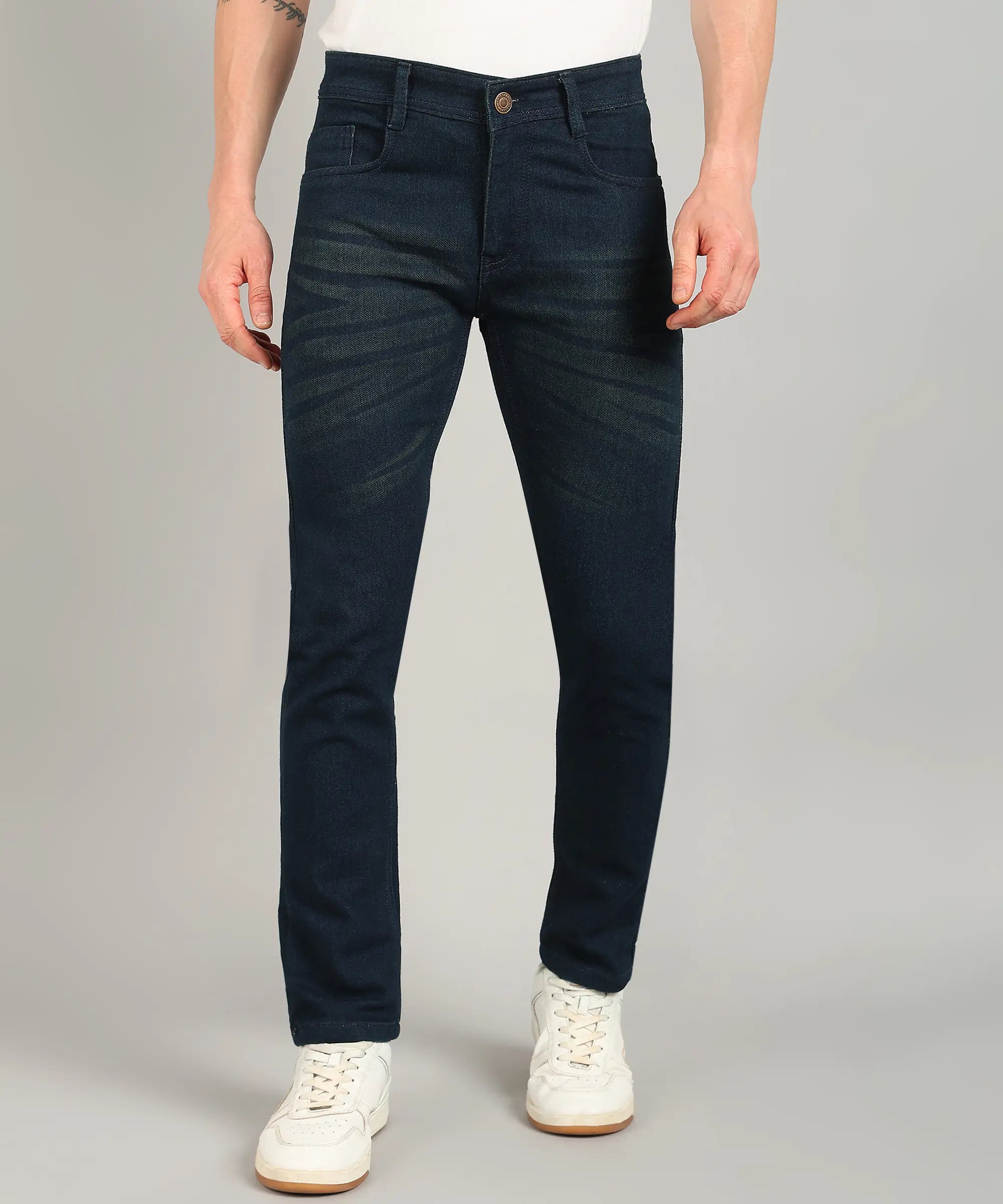 Fashionistaa  Relaxed Fit Men Dark Green Jeans