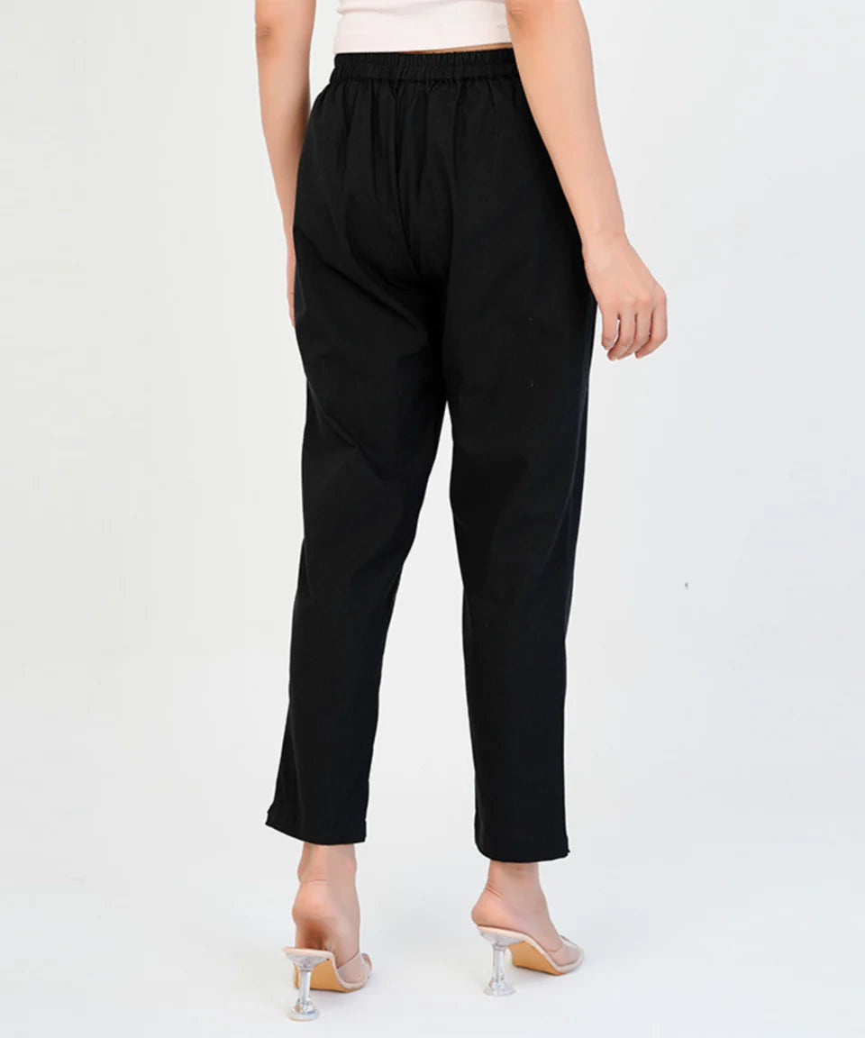 Chic High-Rise Tailored Ankle-Length Pants