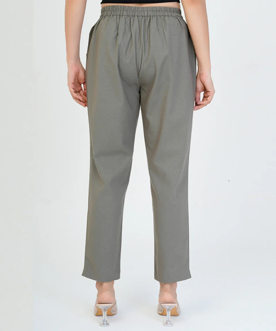 Chic High-Rise Tailored Ankle-Length Pants
