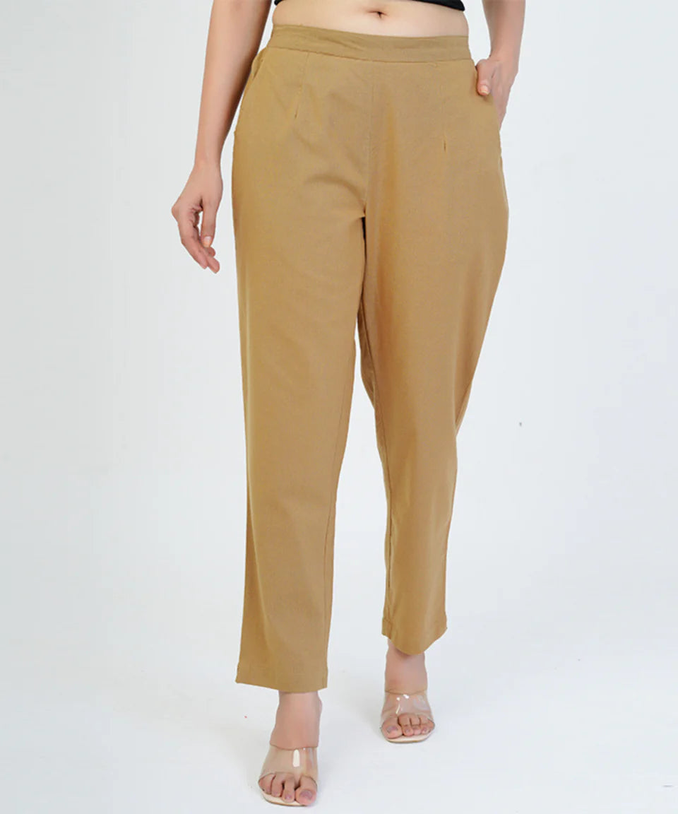 Chic High-Rise Tailored Ankle-Length Pants