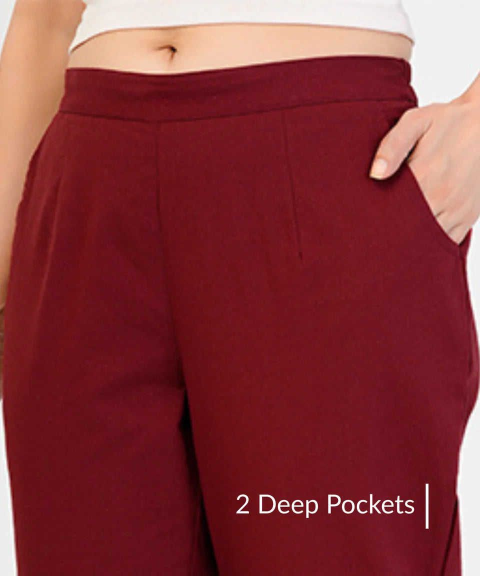 Chic High-Rise Tailored Ankle-Length Pants