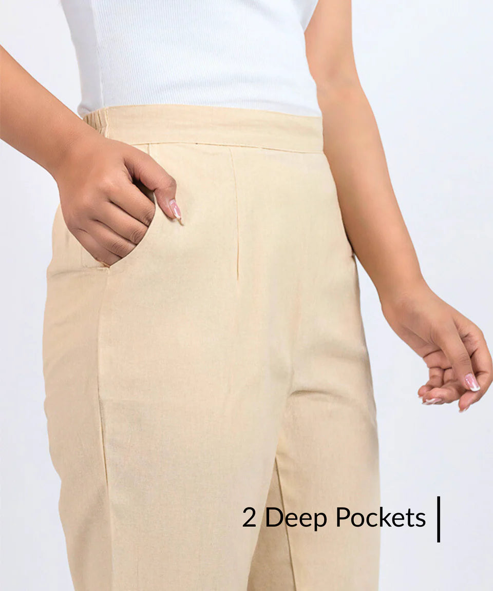 Chic High-Rise Tailored Ankle-Length Pants