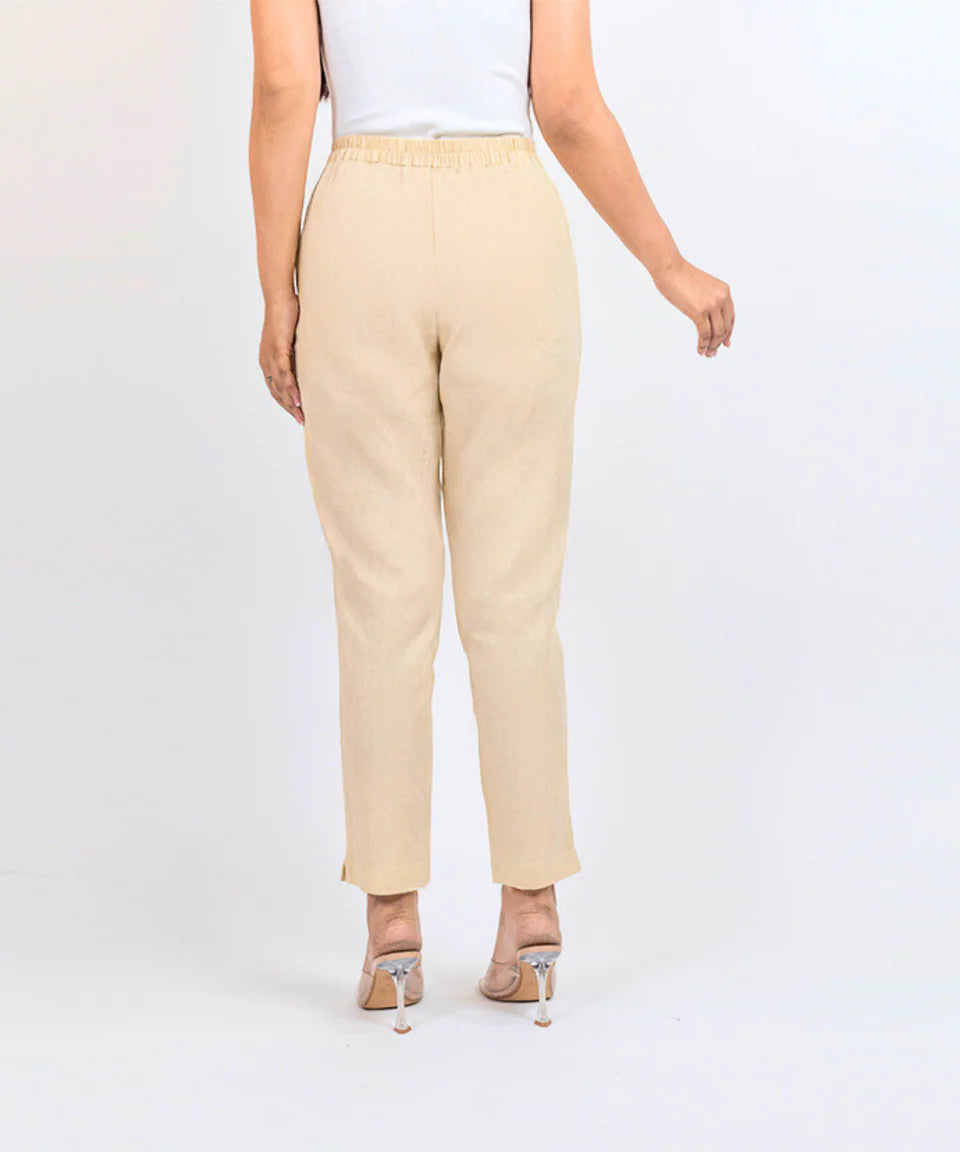 Chic High-Rise Tailored Ankle-Length Pants