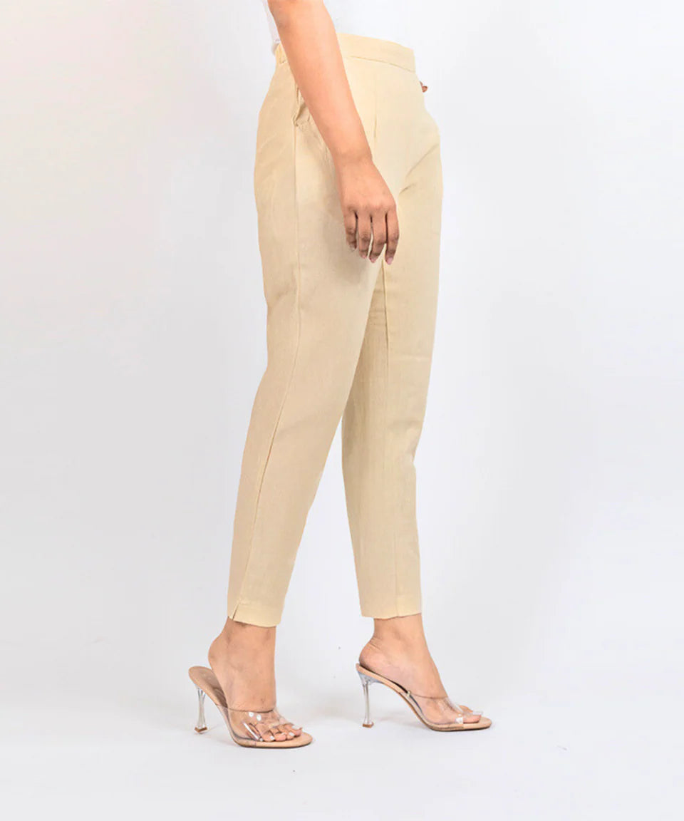Chic High-Rise Tailored Ankle-Length Pants