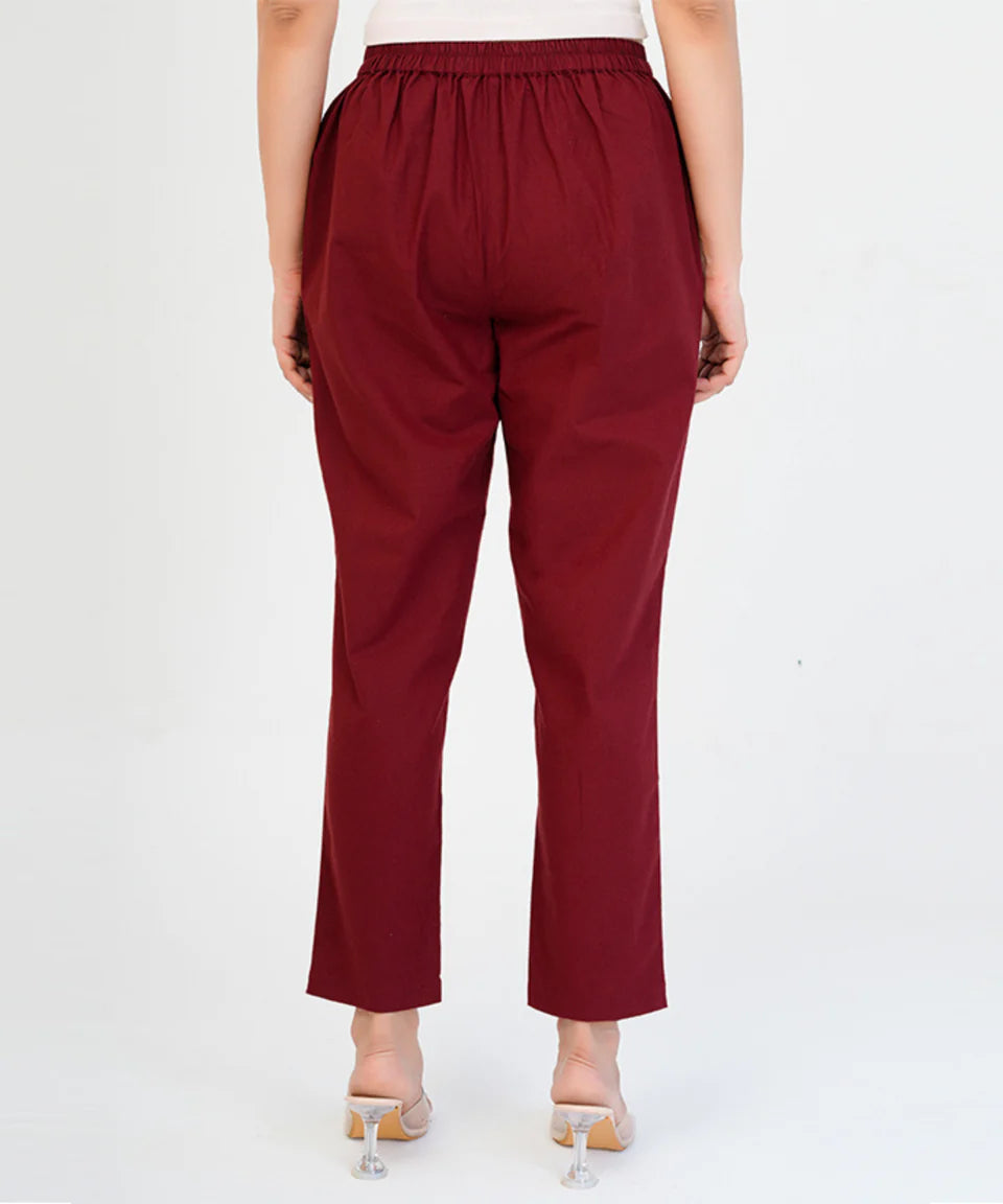 Chic High-Rise Tailored Ankle-Length Pants