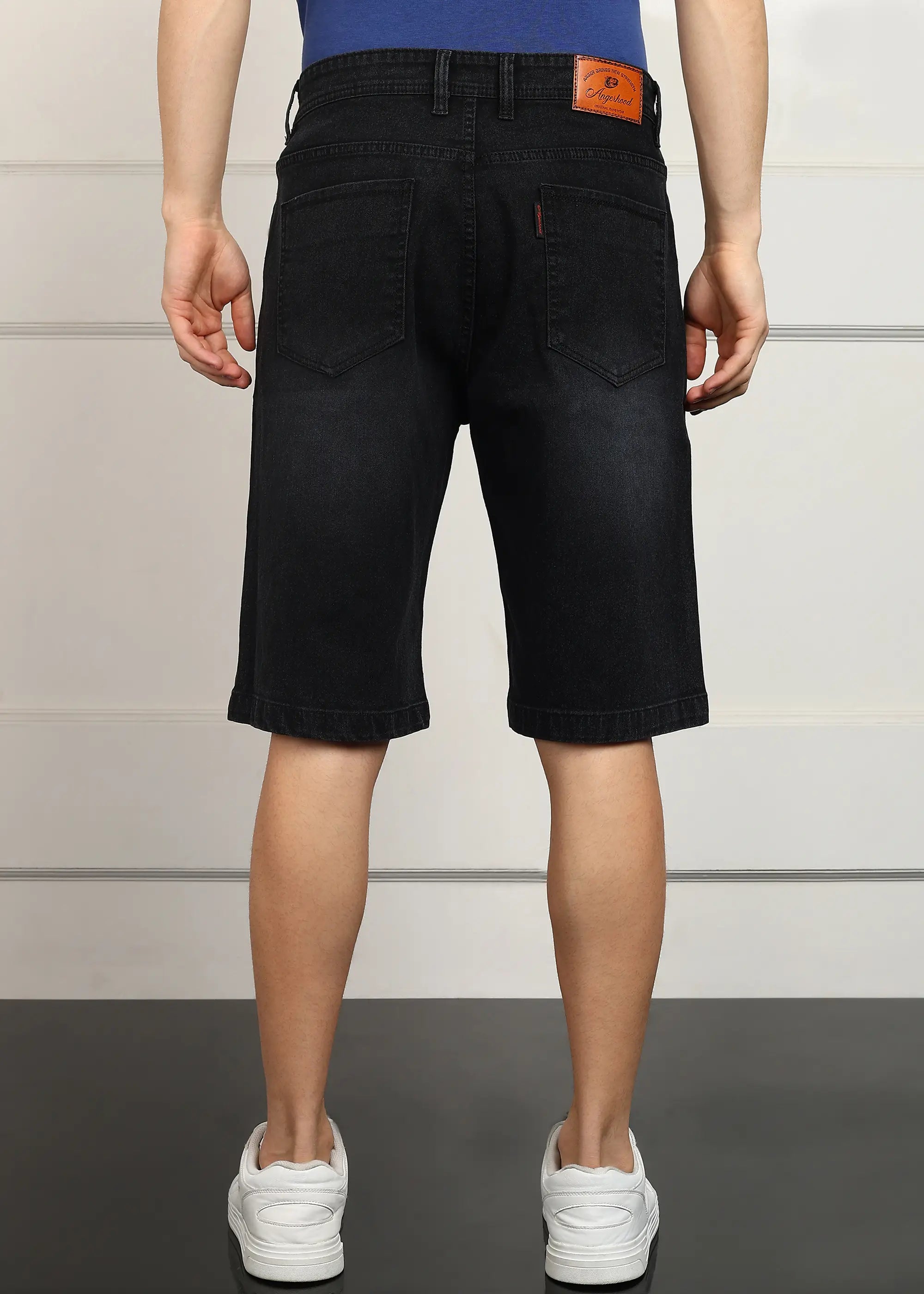 Fashionistaa Solid Men Denim Dark Grey Baggy Shorts
