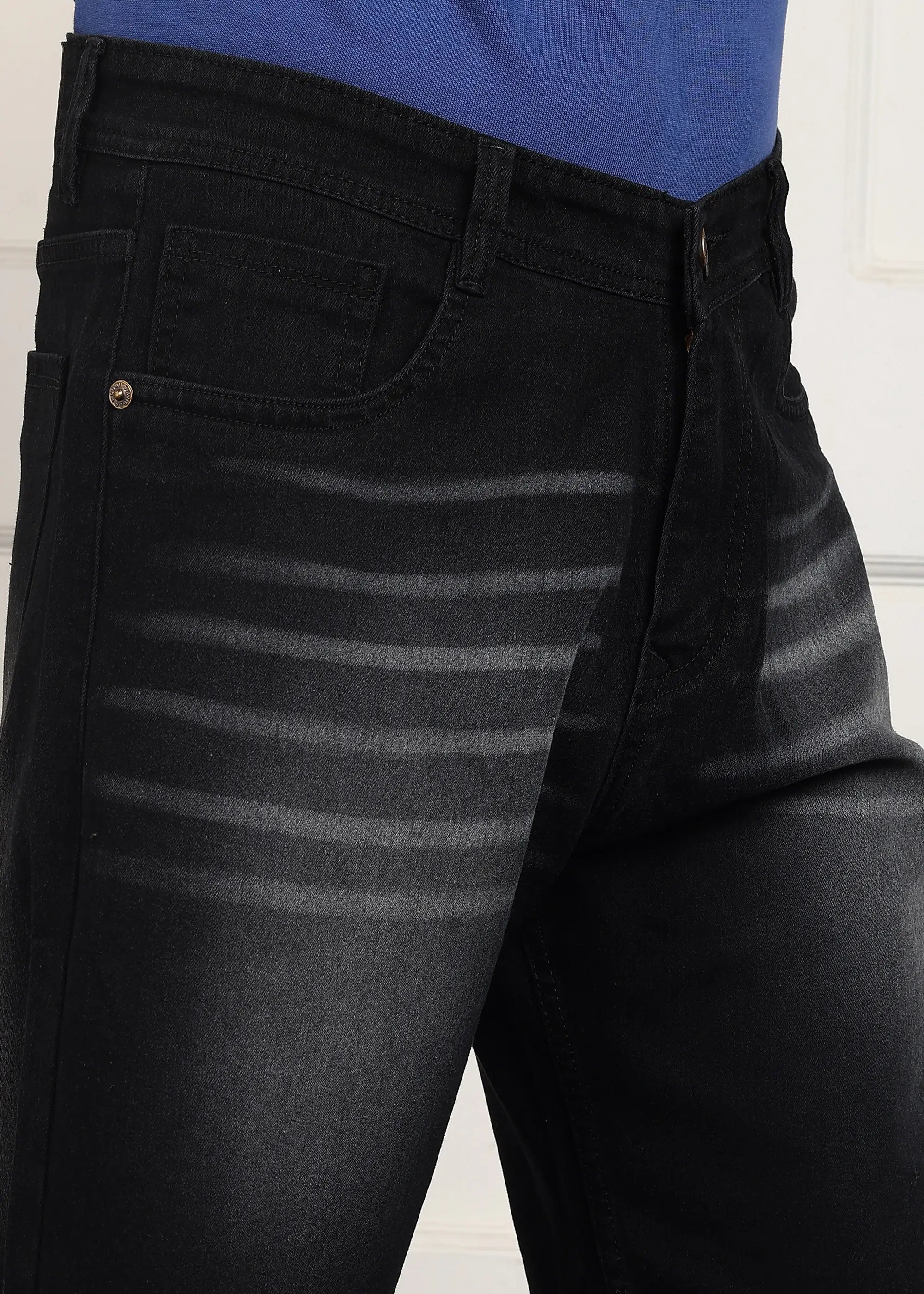 Fashionistaa  Solid Men Denim Dark Grey Baggy Shorts