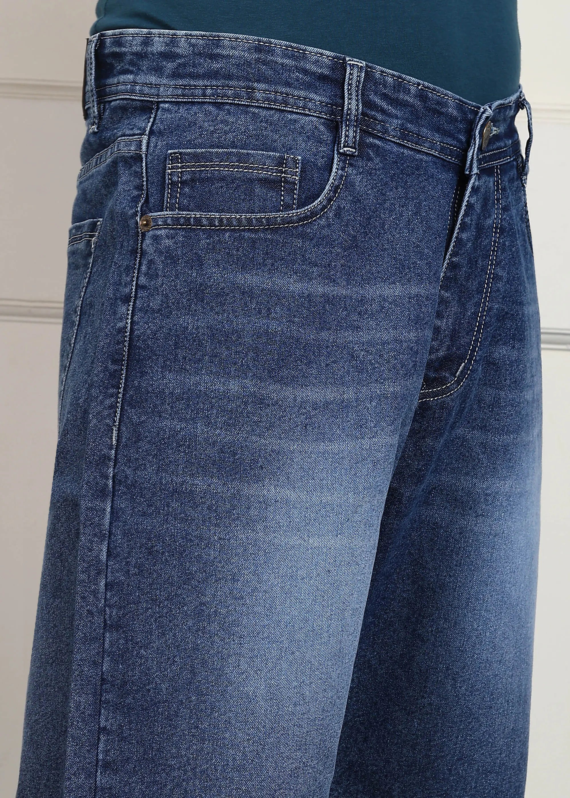 Fashionistaa  Solid Men Denim Dark Blue Baggy Shorts
