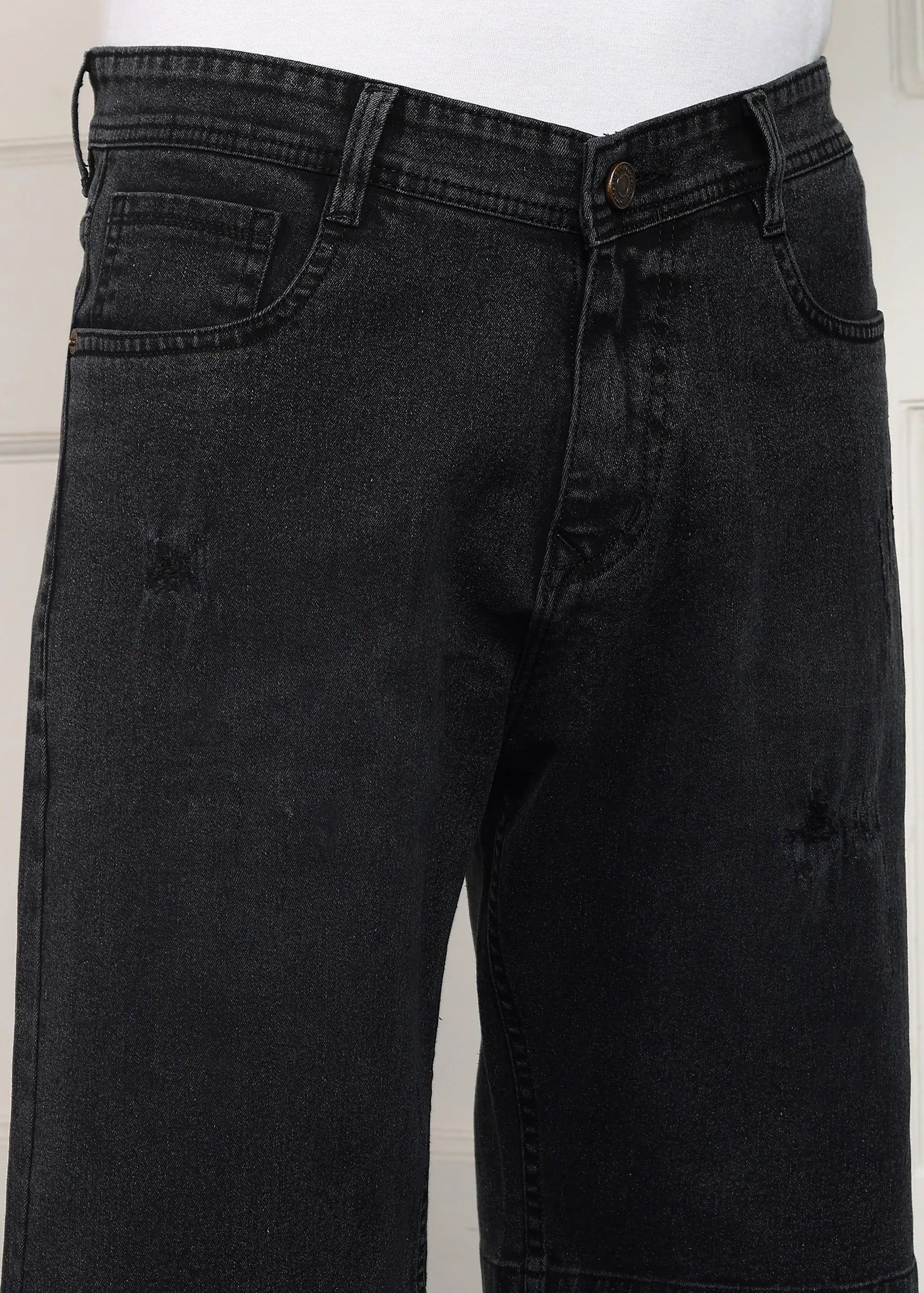 Fashionistaa Solid Men Denim Dark Grey Baggy Shorts