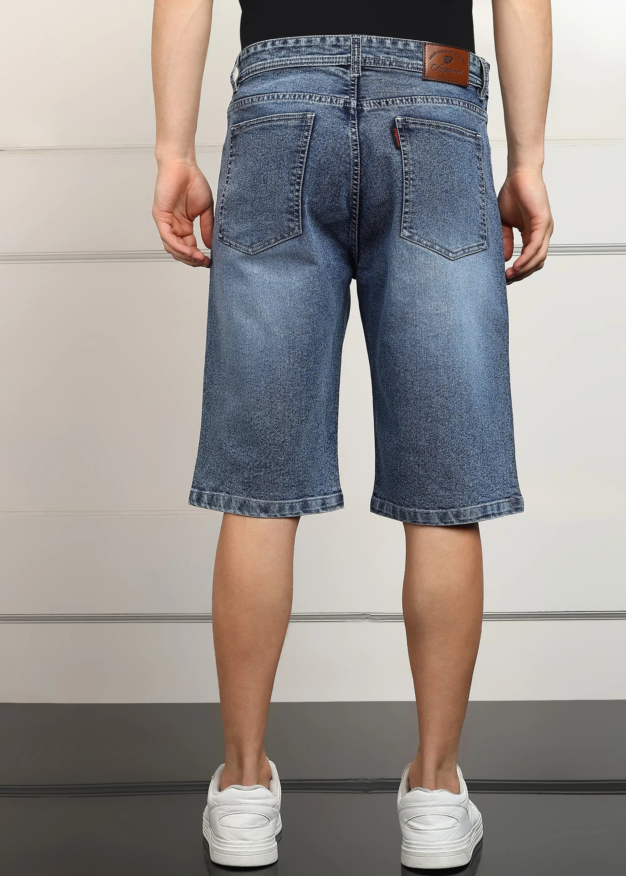 Fashionistaa Solid Men Denim Light Blue Baggy Shorts