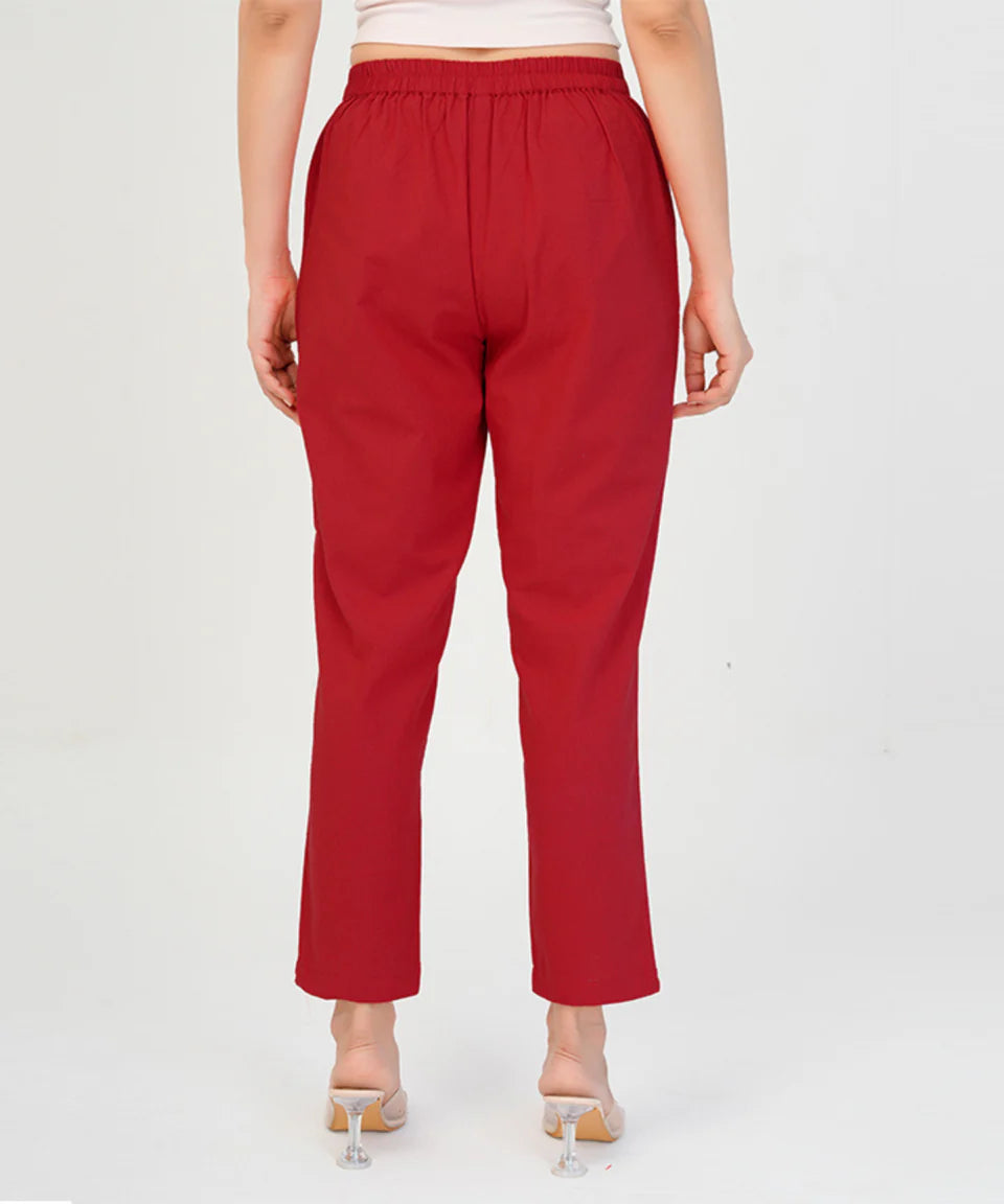 Chic High-Rise Tailored Ankle-Length Pants