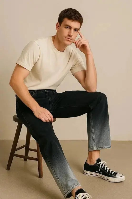 Fashionistaa Loose Fit Men DOUBLE SHADE Jeans