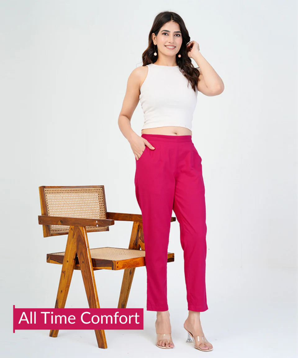 Chic High-Rise Tailored Ankle-Length Pants
