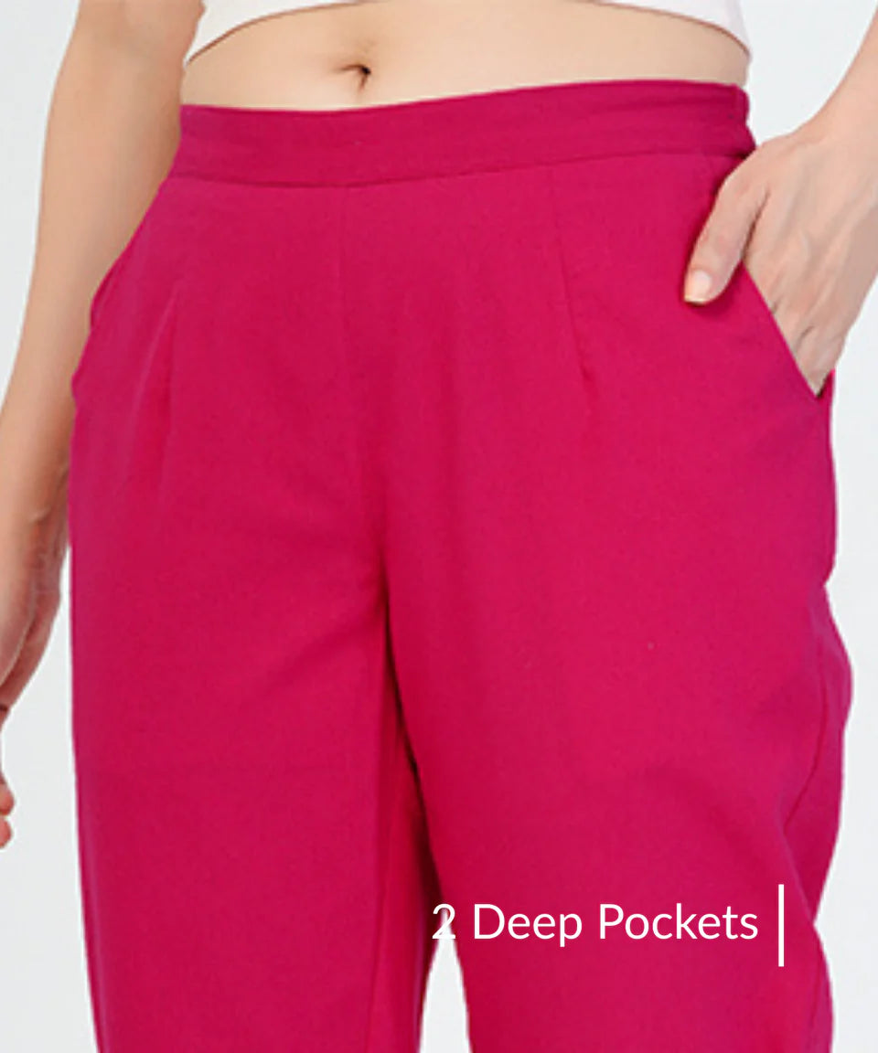 Chic High-Rise Tailored Ankle-Length Pants