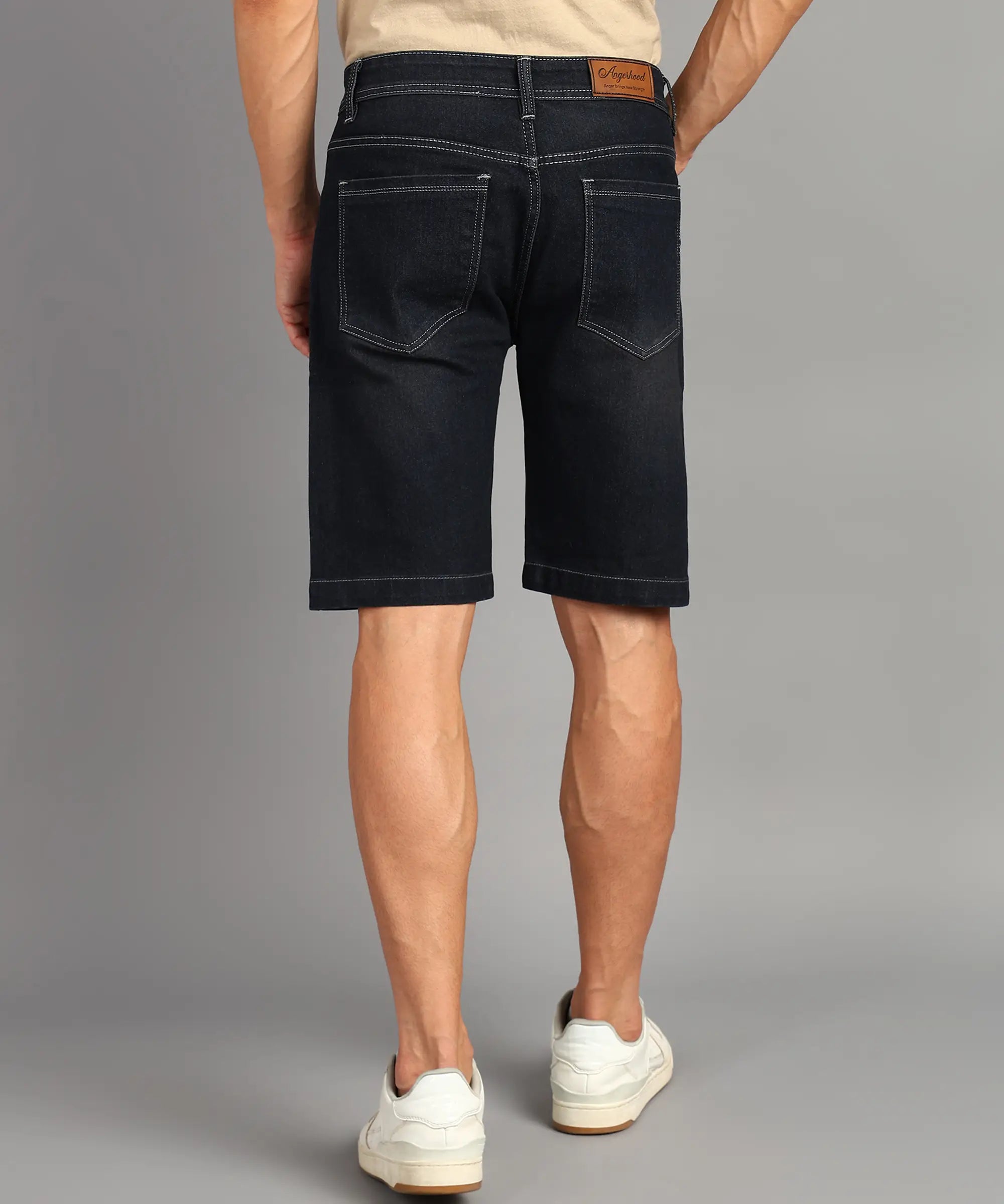 Fashionistaa Solid Men Denim Grey Shorts