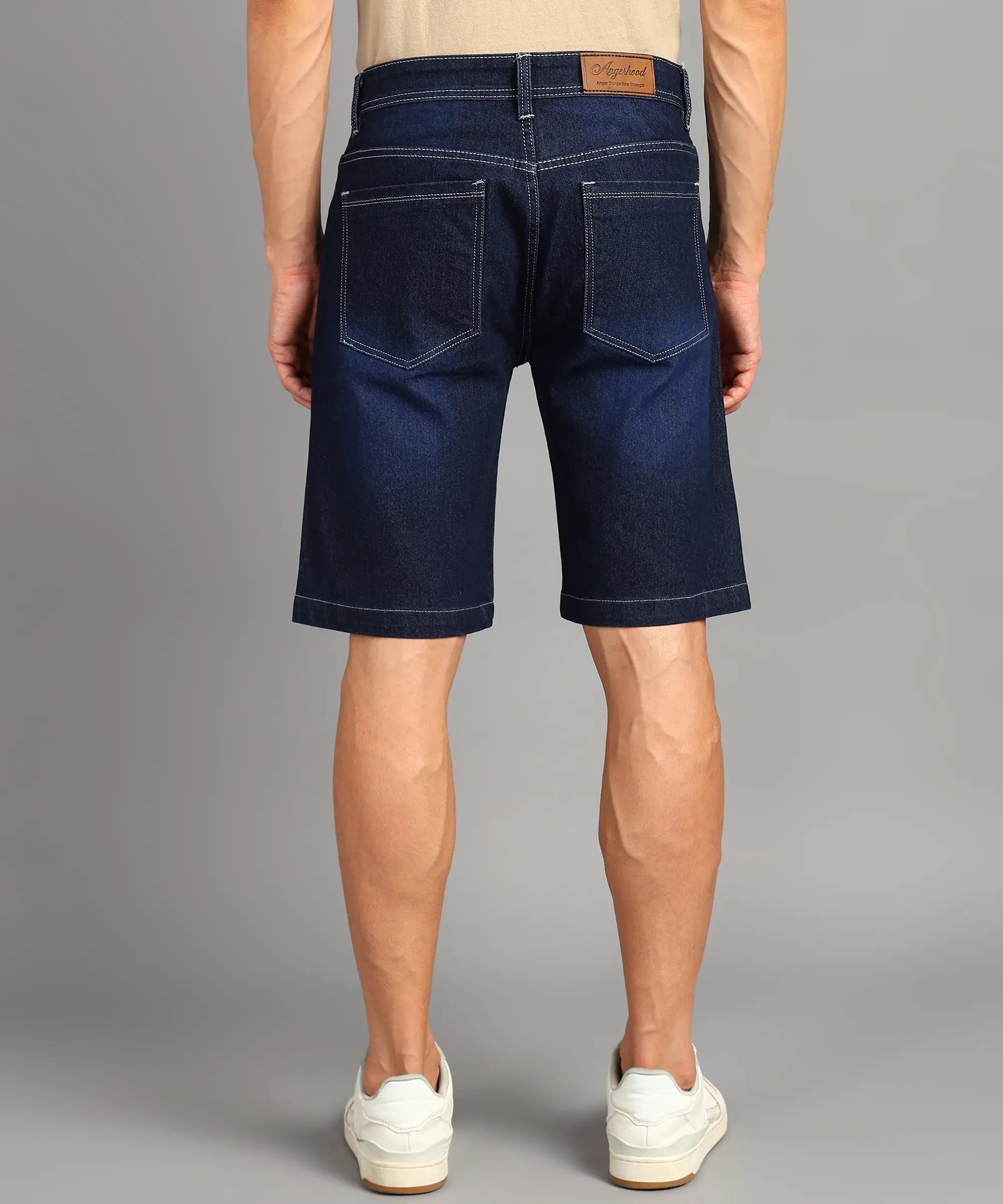 Fashionistaa Solid Men Denim Dark Blue Denim Shorts