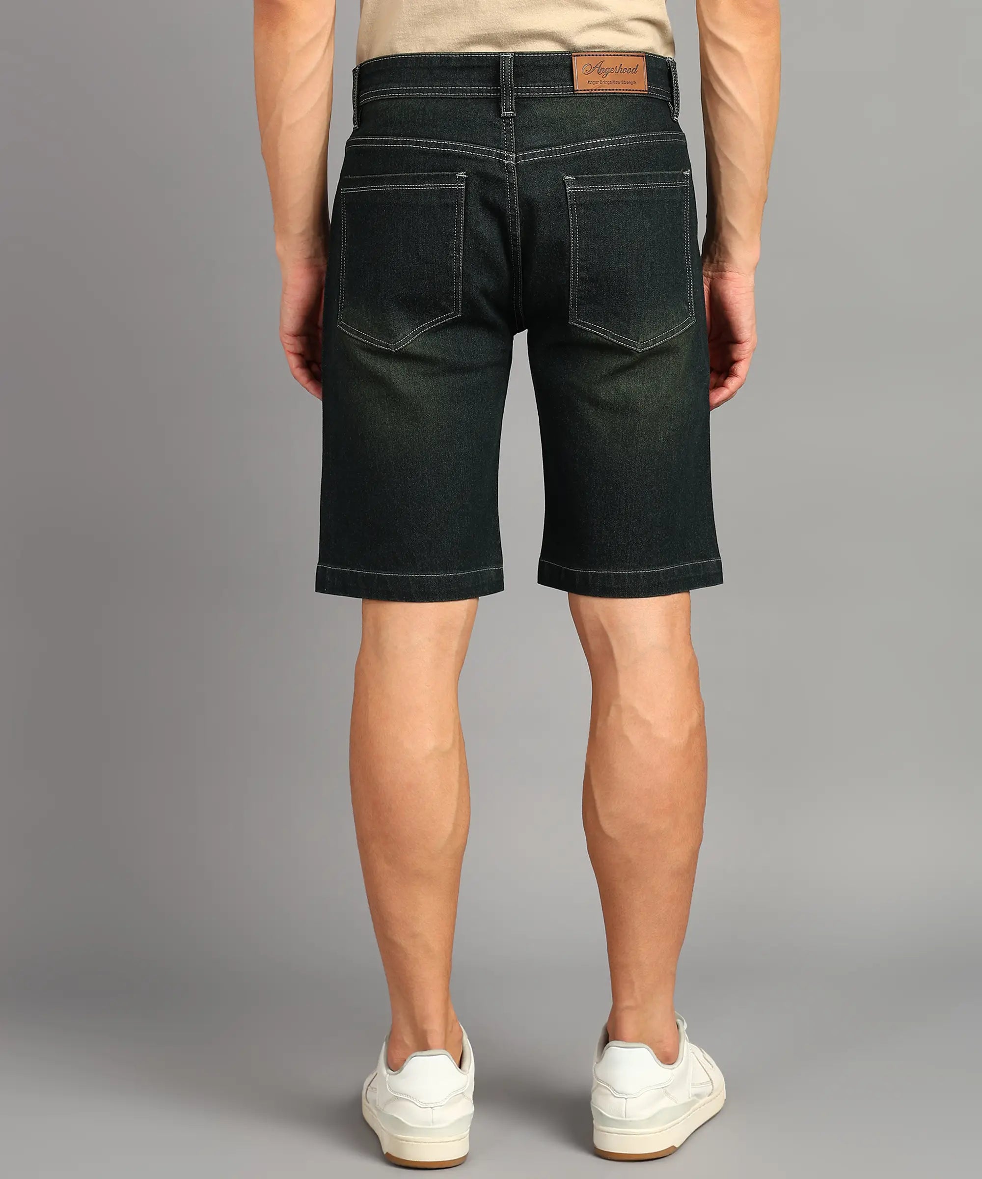 Fashionistaa  Solid Men Denim Dark Green Shorts