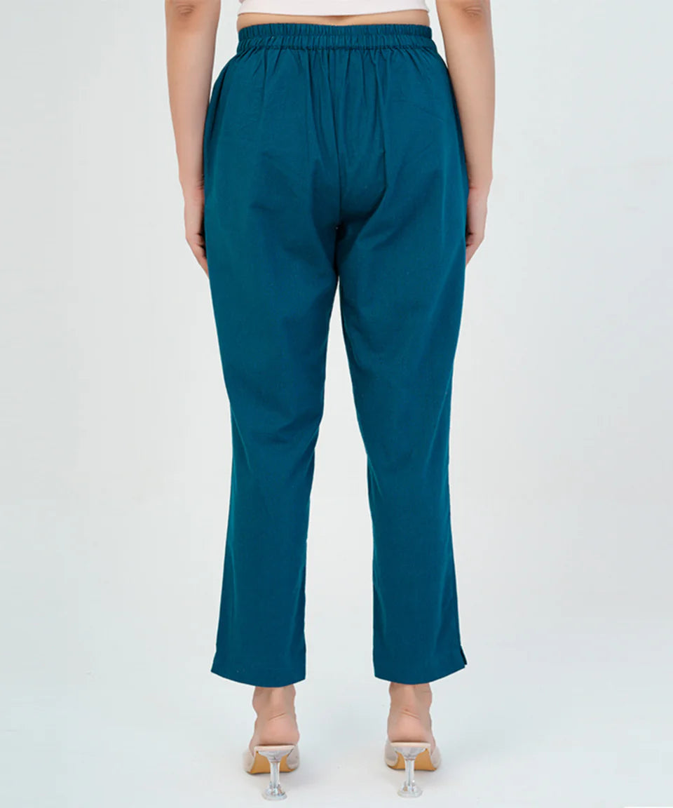 Chic High-Rise Tailored Ankle-Length Pants