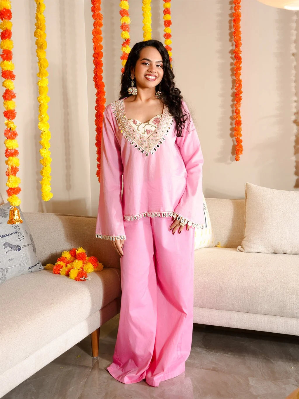 Printed Straight Kurti  CO-ORD Set