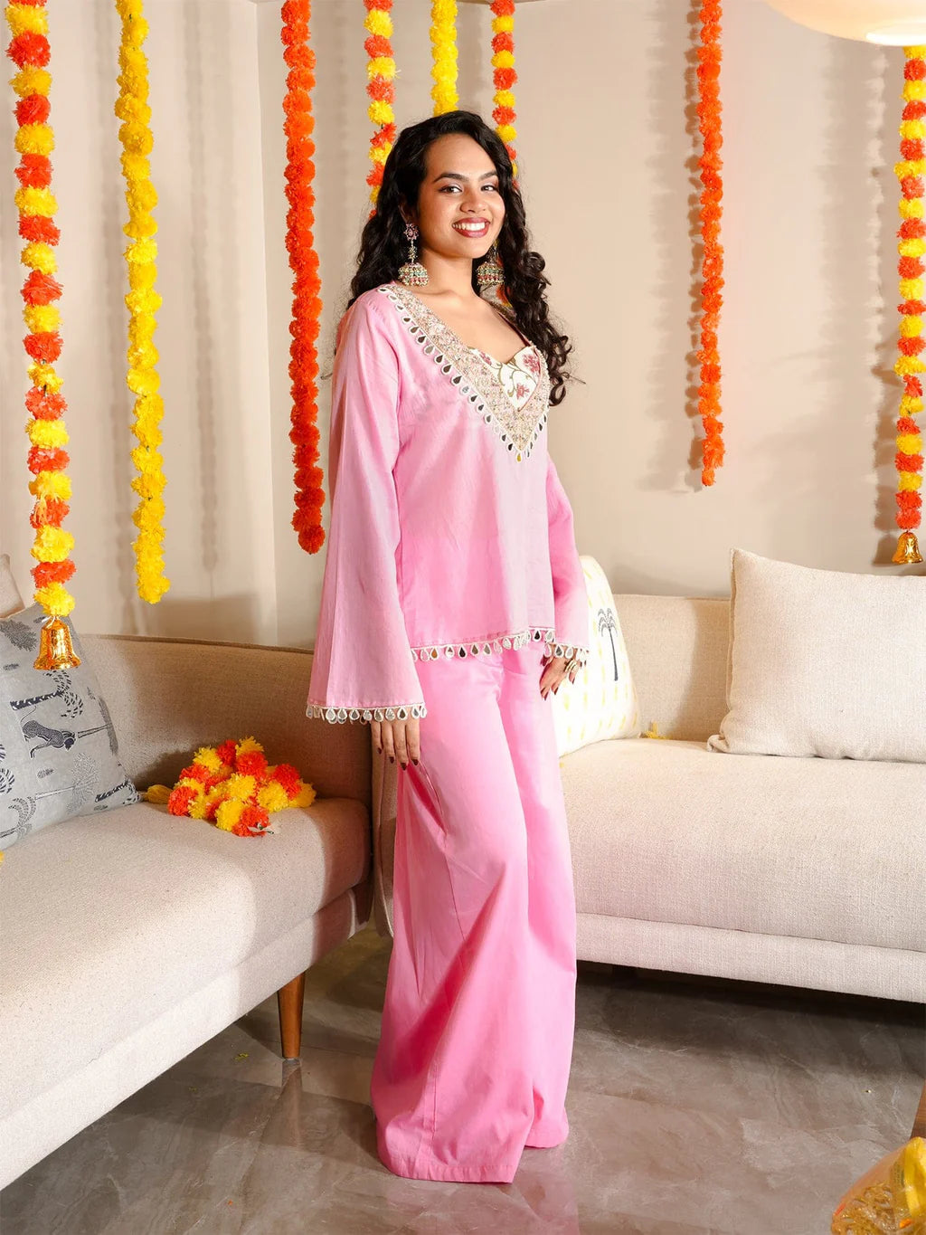 Printed Straight Kurti  CO-ORD Set