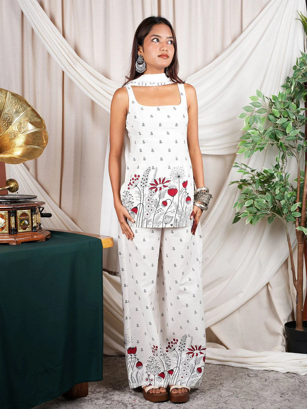 Printed Straight Kurti  CO-ORD Set