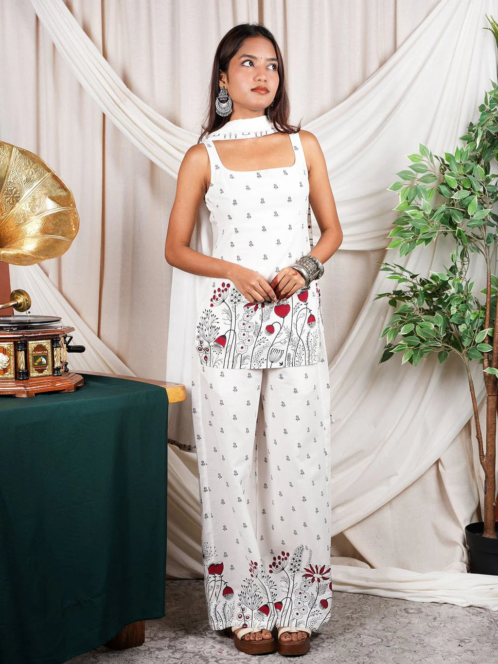 Printed Straight Kurti  CO-ORD Set