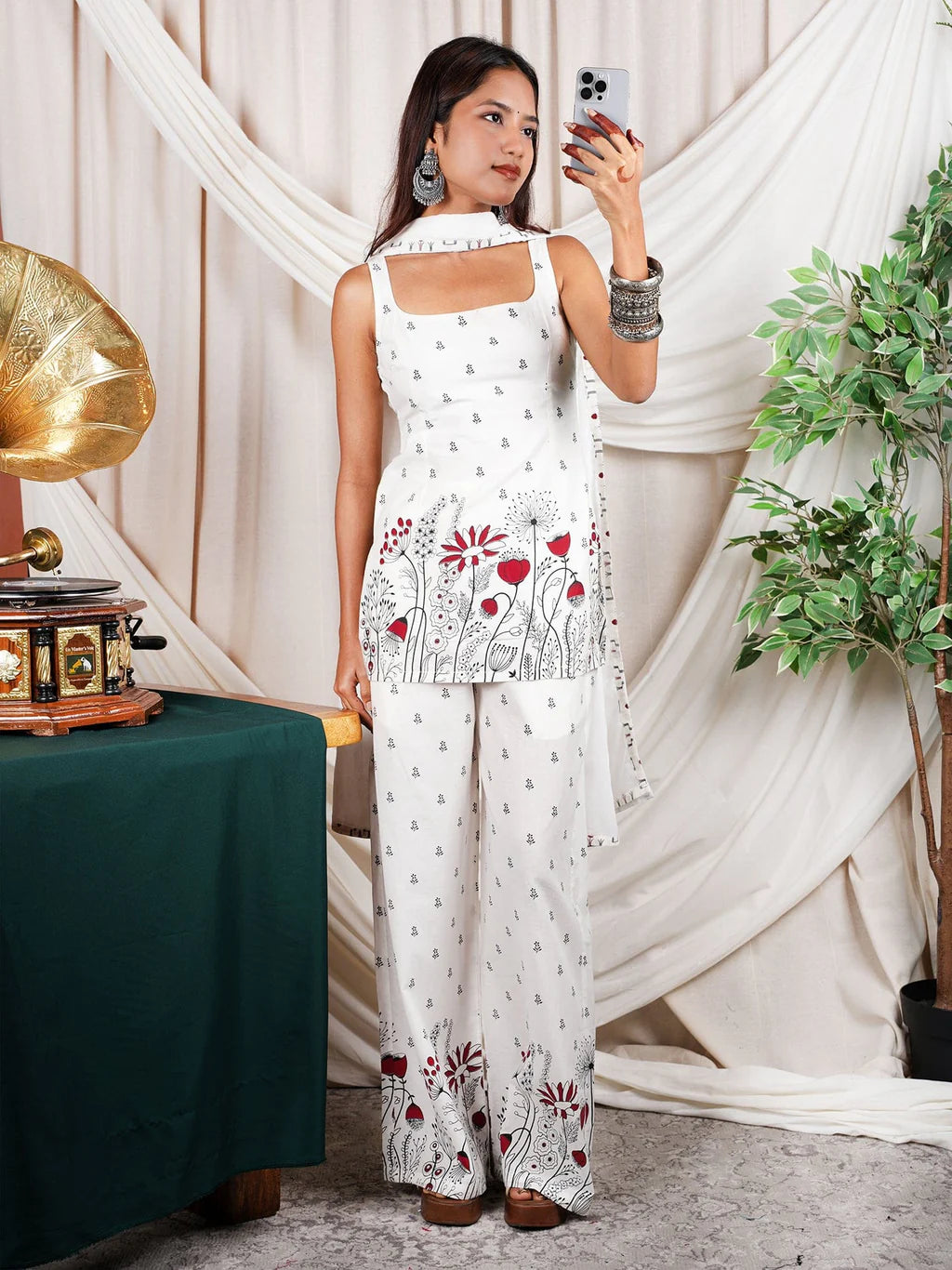Printed Straight Kurti  CO-ORD Set