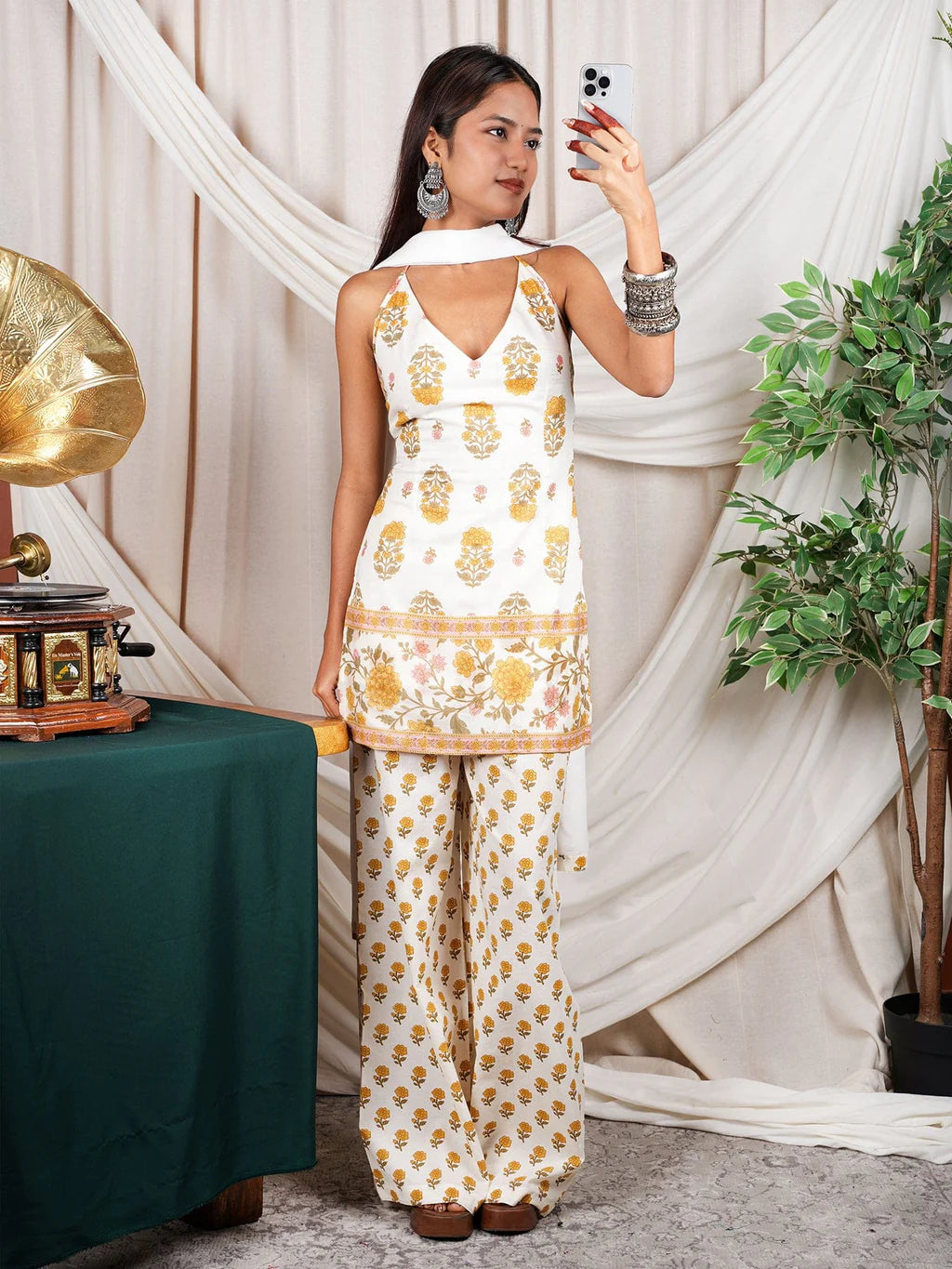 Printed Straight Kurti  CO-ORD Set