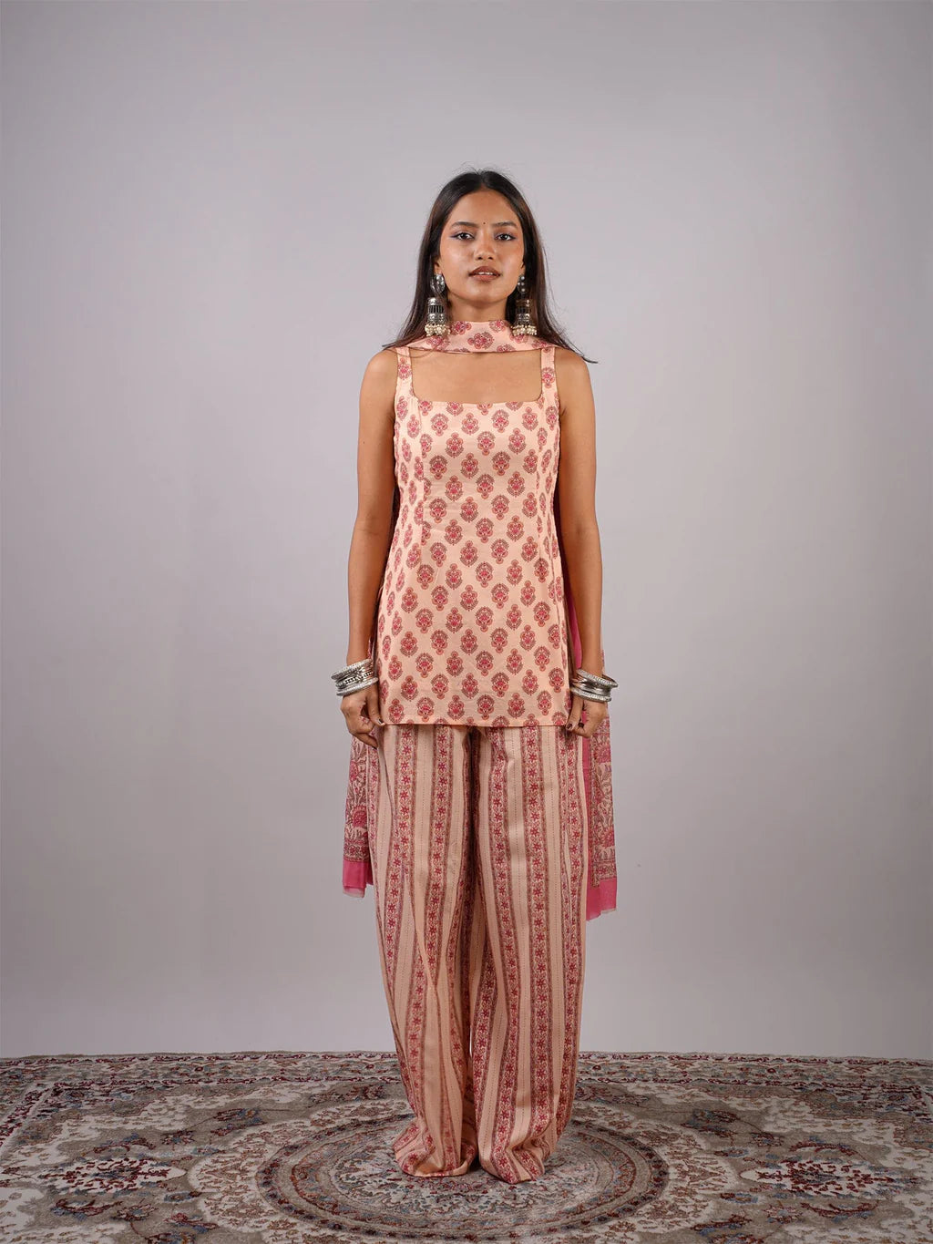 Fashionistaa ladies Printed Straight Kurti  CO-ORD Set