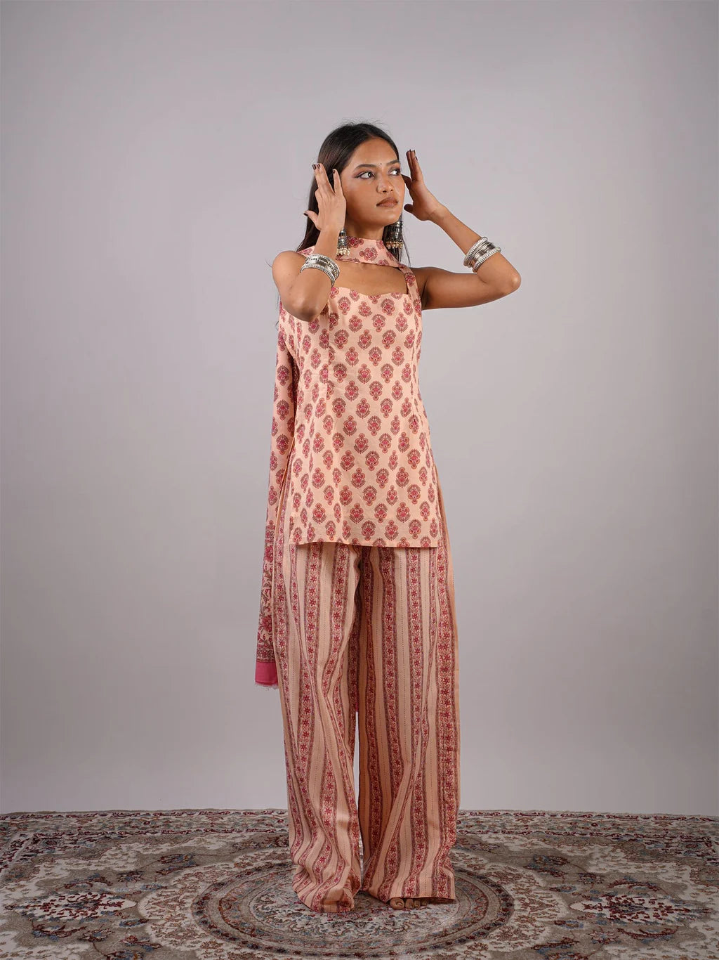 Fashionistaa ladies Printed Straight Kurti  CO-ORD Set