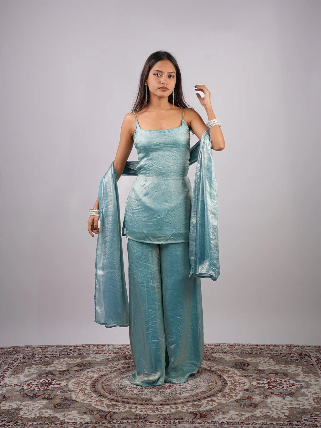Printed Straight Kurti  CO-ORD Set
