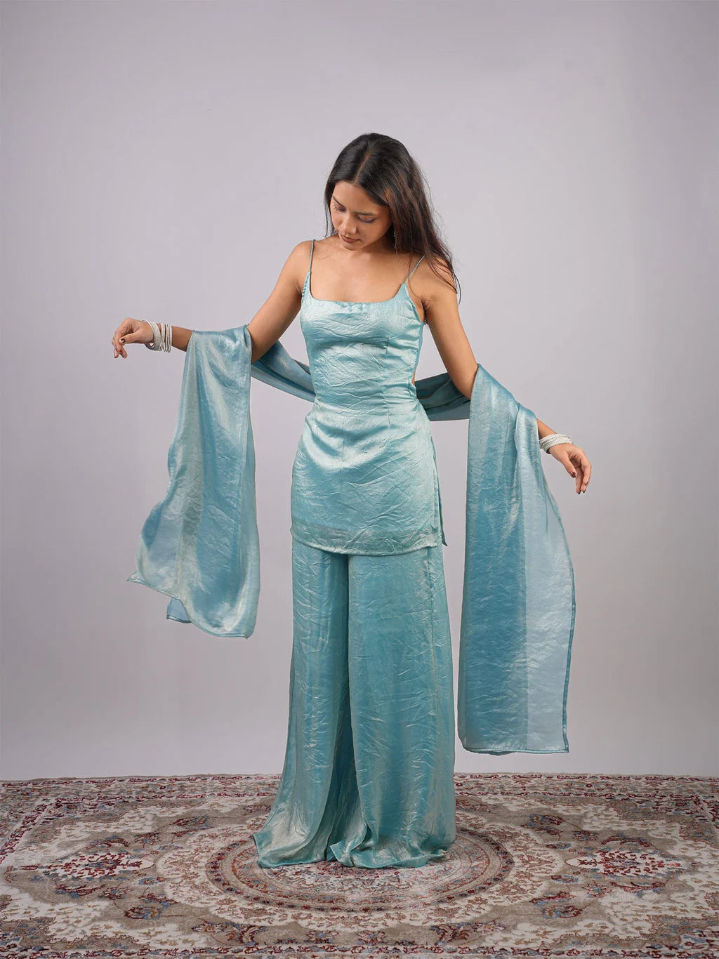 Printed Straight Kurti  CO-ORD Set