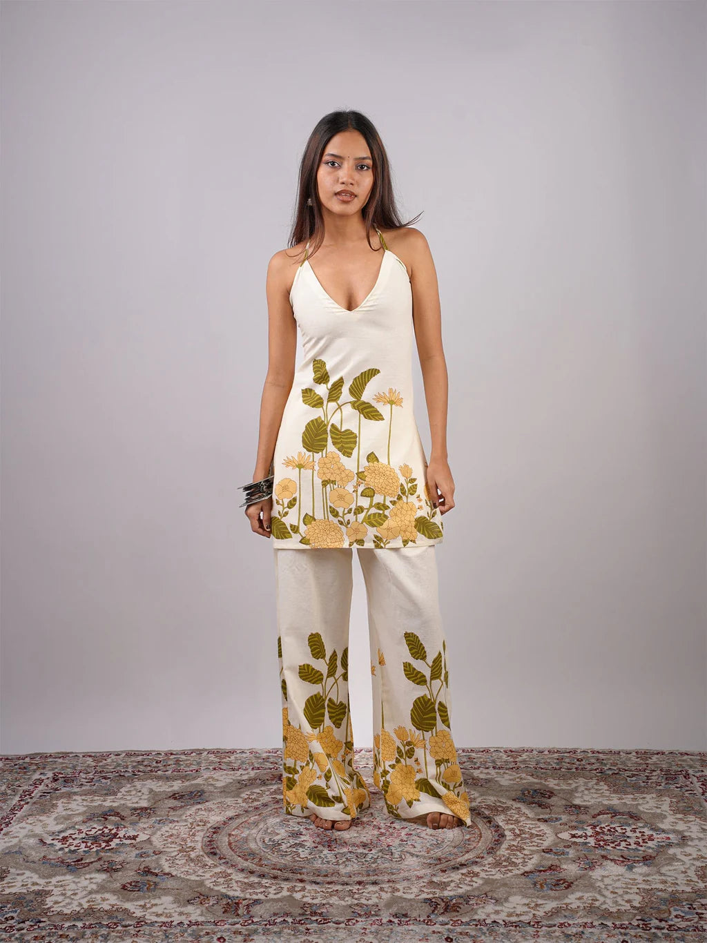 Printed Straight Kurti  CO-ORD Set