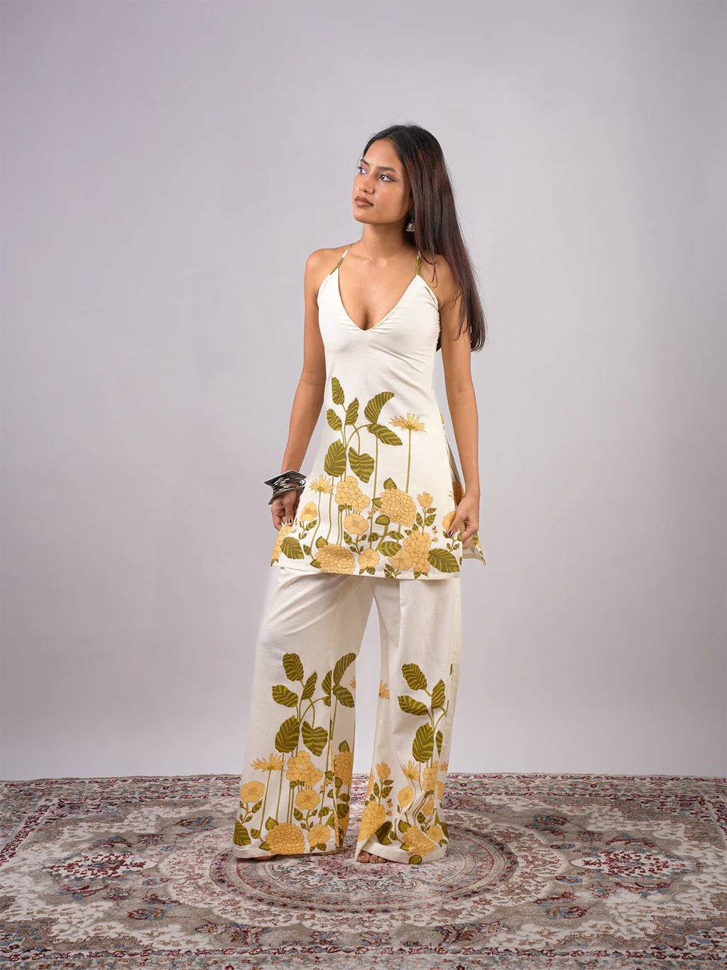 Printed Straight Kurti  CO-ORD Set