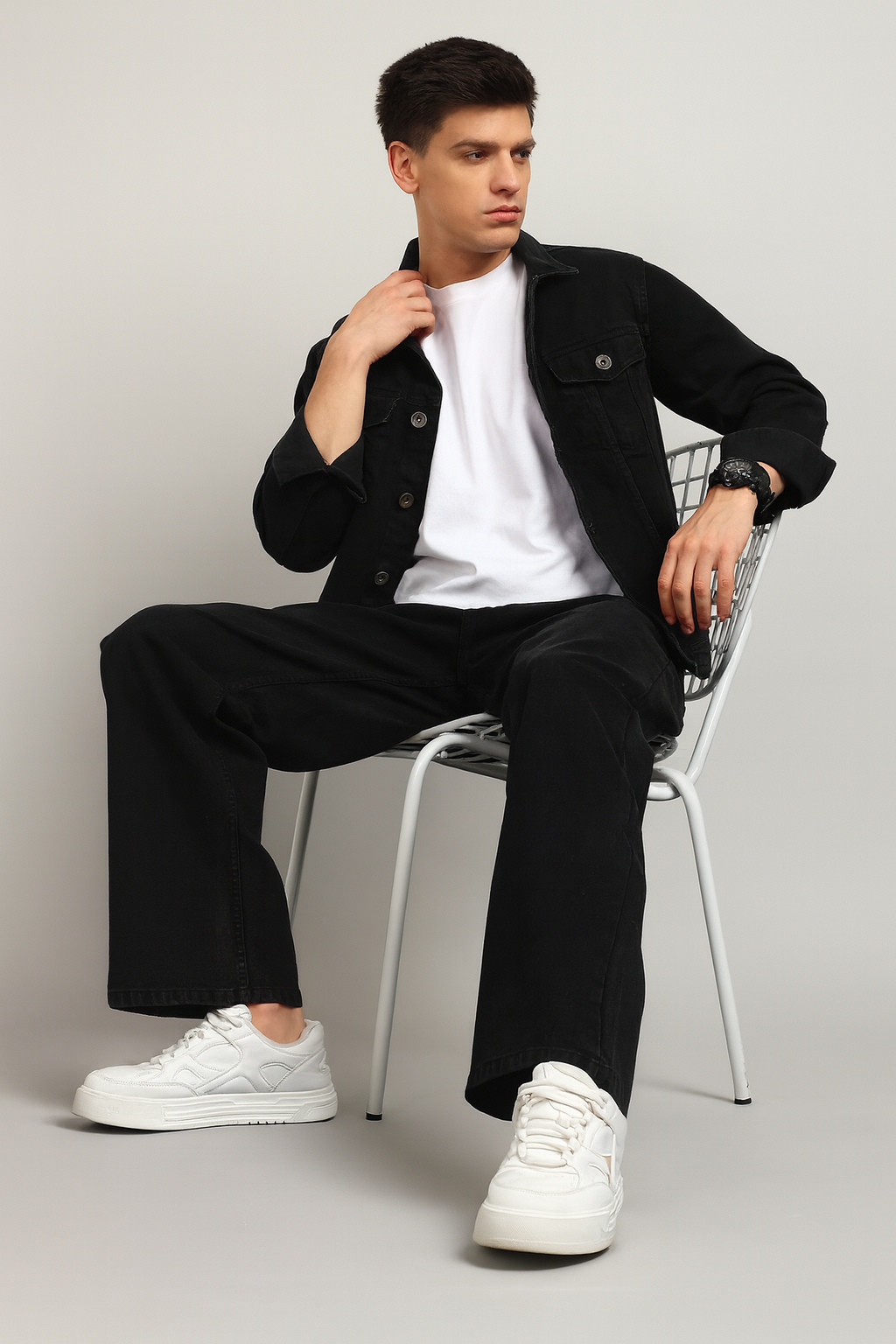 Fashionistaa Loose Fit Men Baggy Black Jeans