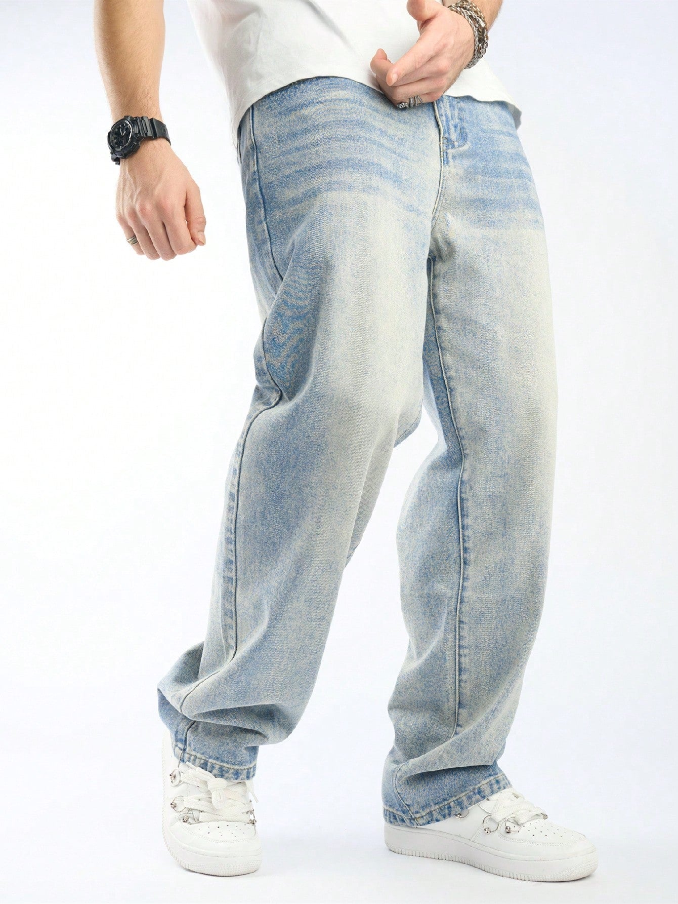 Fashionistaa Loose Fit Men  Blue  Jeans