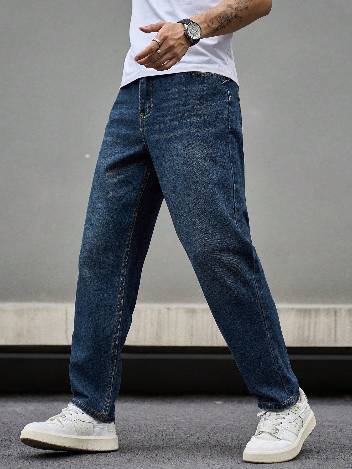 Fashionistaa Loose Fit Men Blue Baggy Jeans