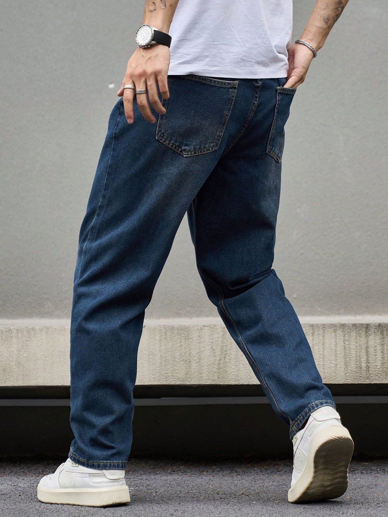 Fashionistaa Loose Fit Men Blue Baggy Jeans