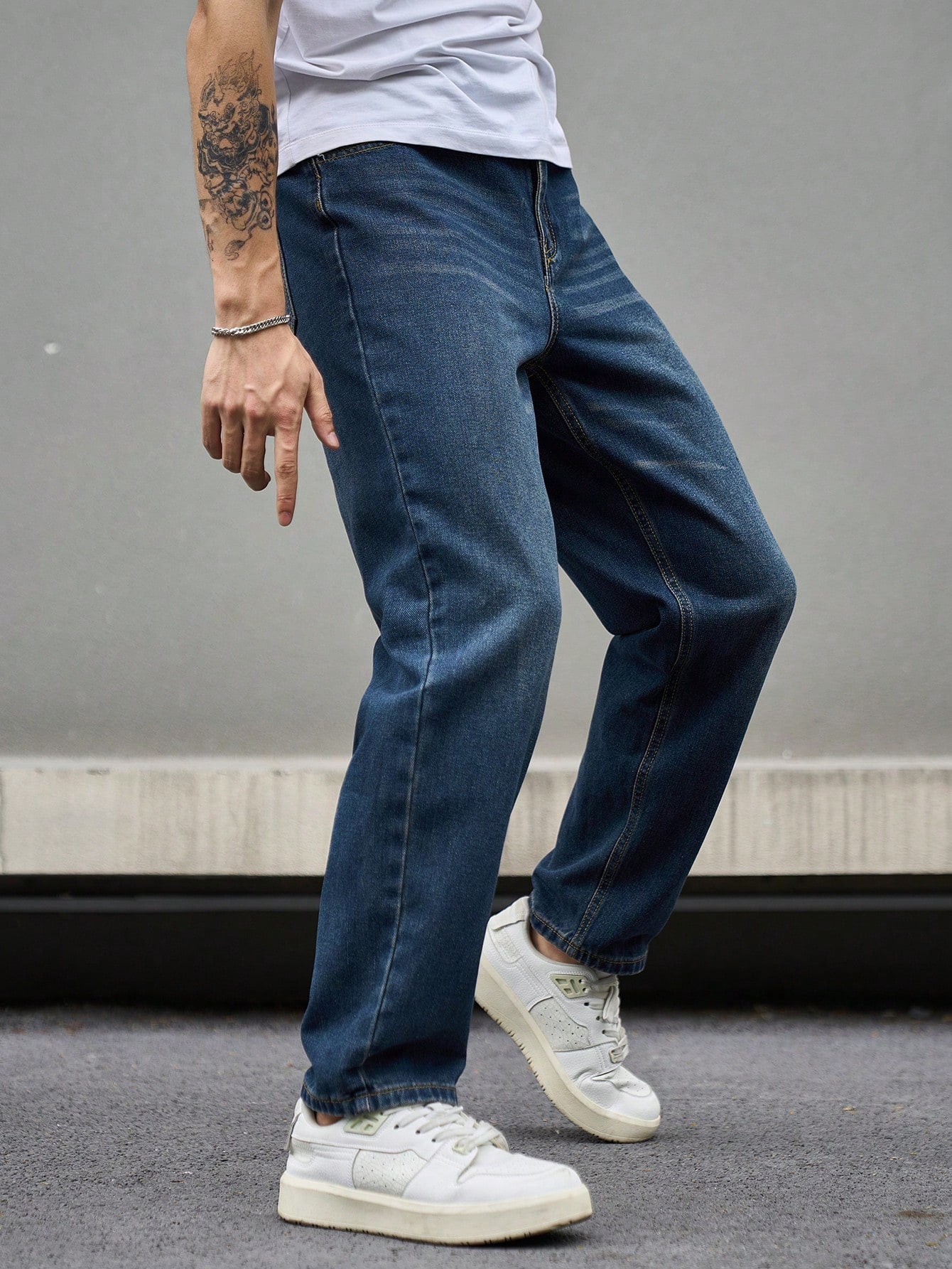Fashionistaa Loose Fit Men Blue Baggy Jeans