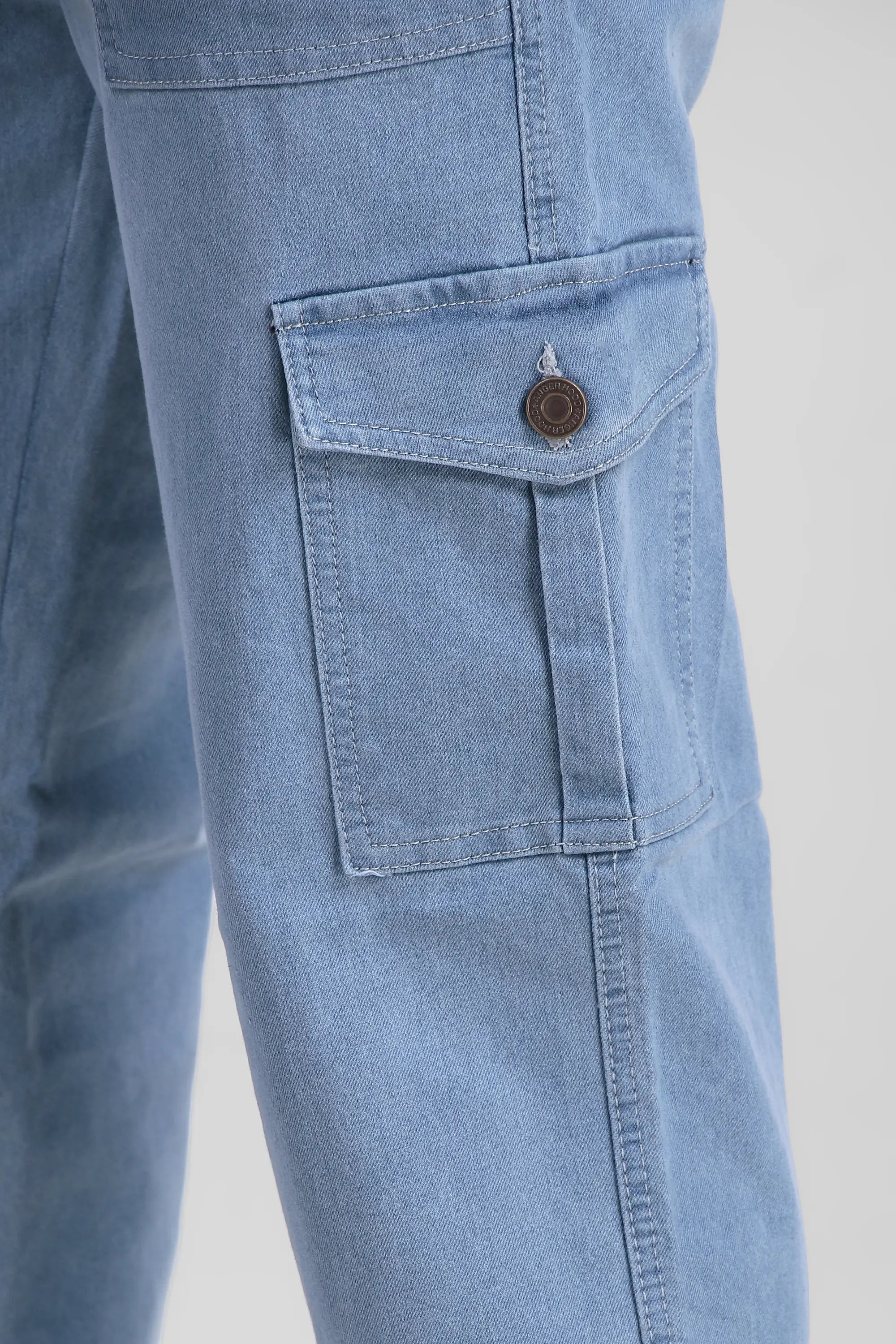 Fashionistaa Men Baggy Light Blue Cargo